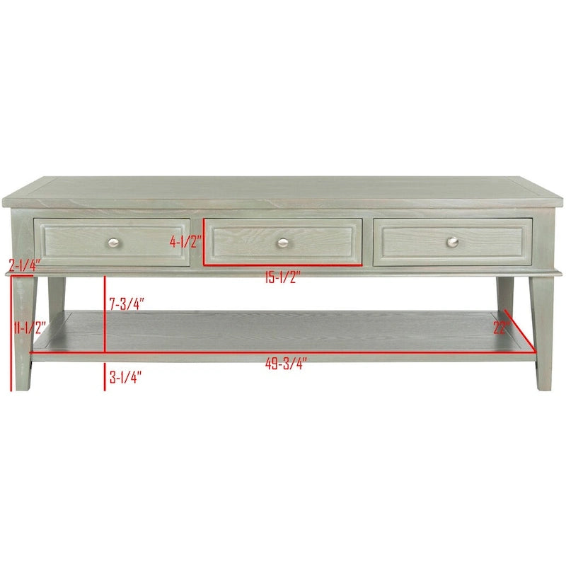 Sepia Traditional Rectangle Coffee Table - 54 x 23.6 x 19.3 - 54Wx24Dx19H