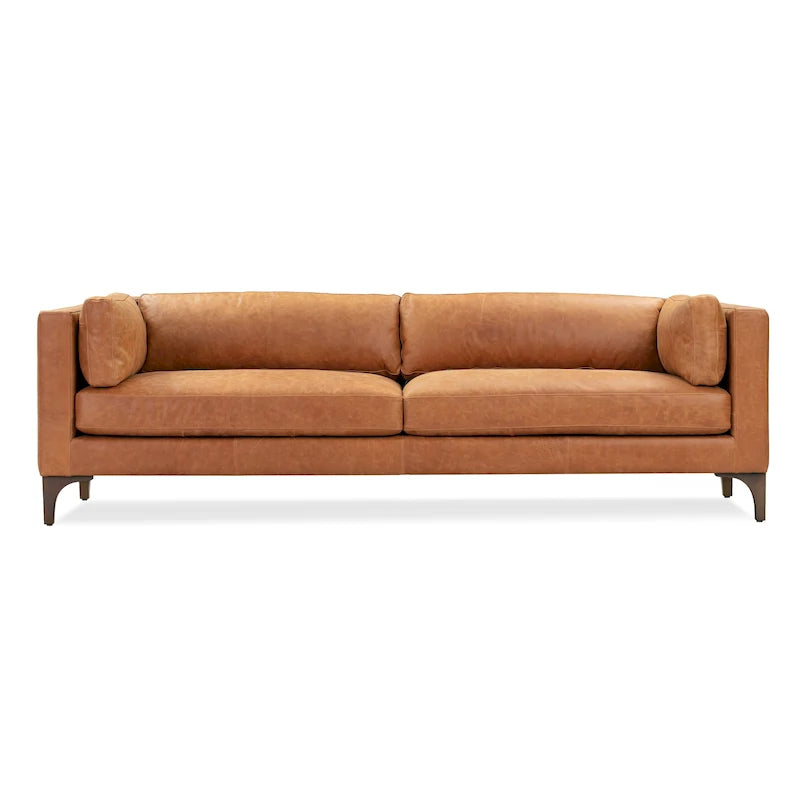 93 Sofa in Cognac Tan - Full Grain Genuine Italian Leather