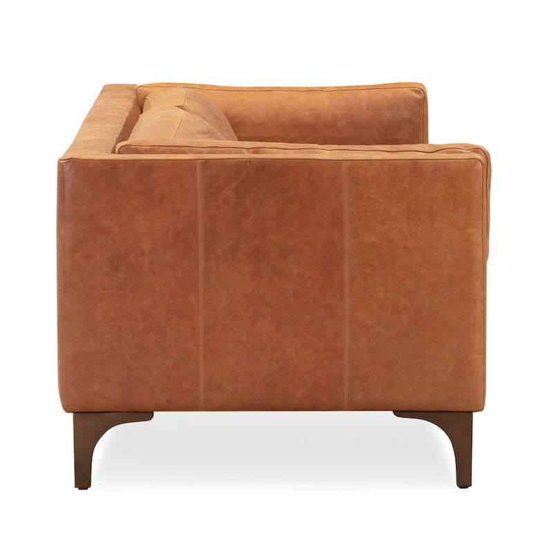 93 Sofa in Cognac Tan - Full Grain Genuine Italian Leather