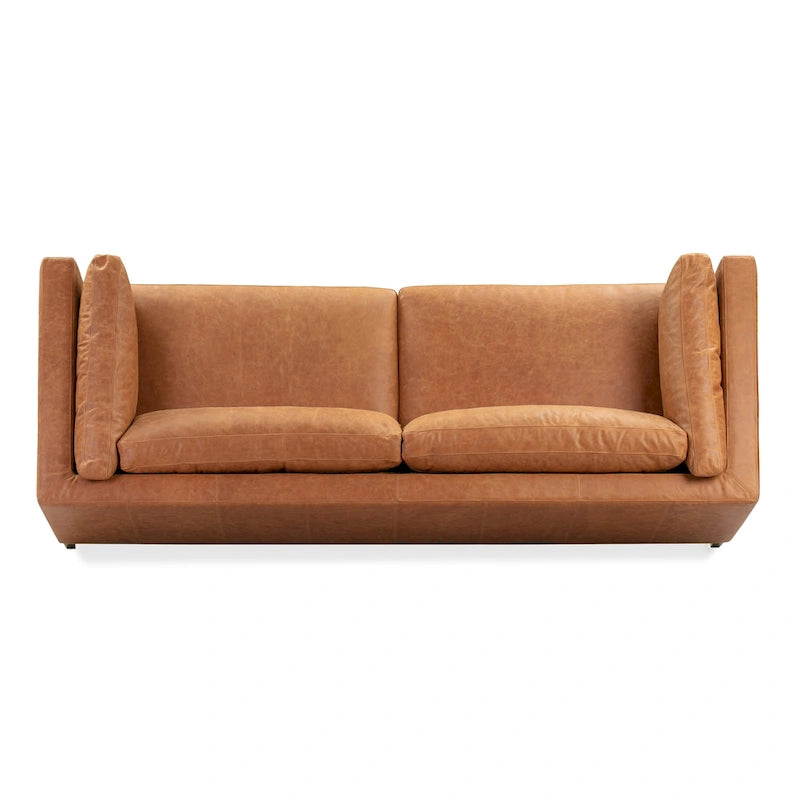 93 Sofa in Cognac Tan - Full Grain Genuine Italian Leather