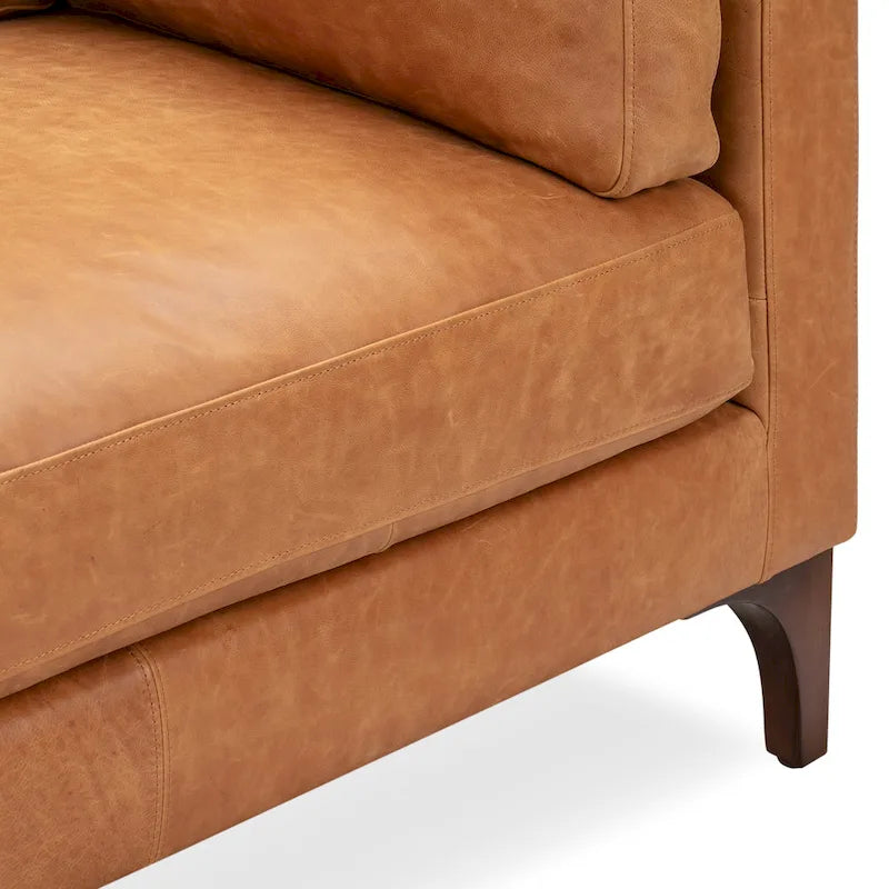 93 Sofa in Cognac Tan - Full Grain Genuine Italian Leather