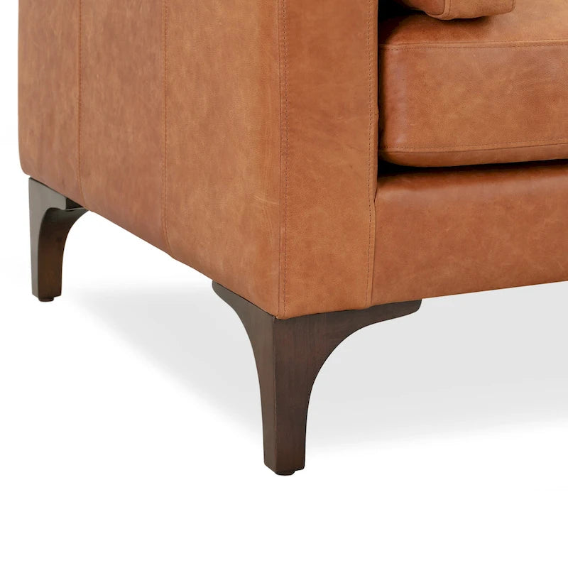 93 Sofa in Cognac Tan - Full Grain Genuine Italian Leather