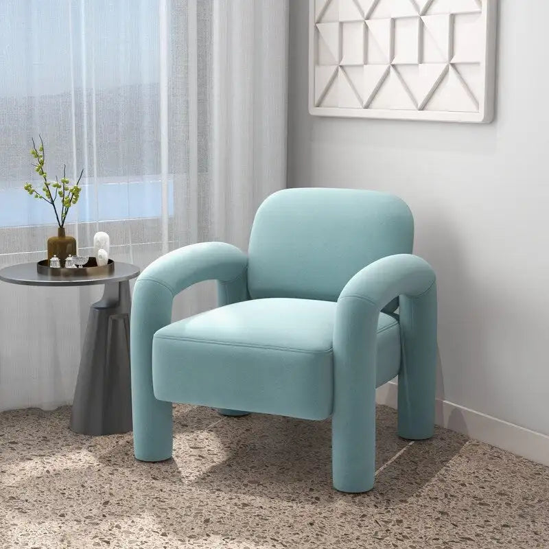 Mid-Century Modern Velvet Upholstered Accent Chair for Living Room