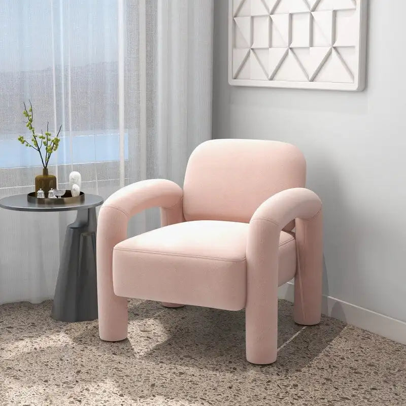 Mid-Century Modern Velvet Upholstered Accent Chair for Living Room