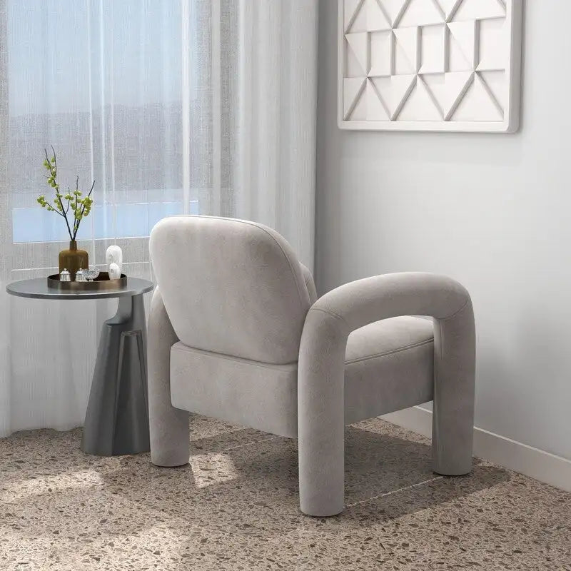 Mid-Century Modern Velvet Upholstered Accent Chair for Living Room