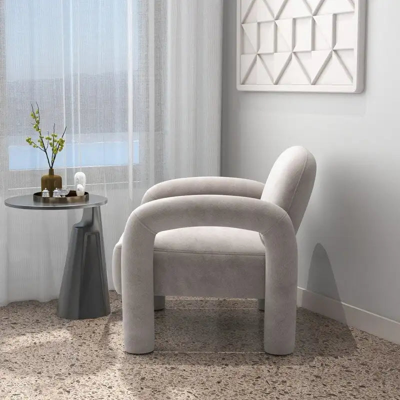 Mid-Century Modern Velvet Upholstered Accent Chair for Living Room