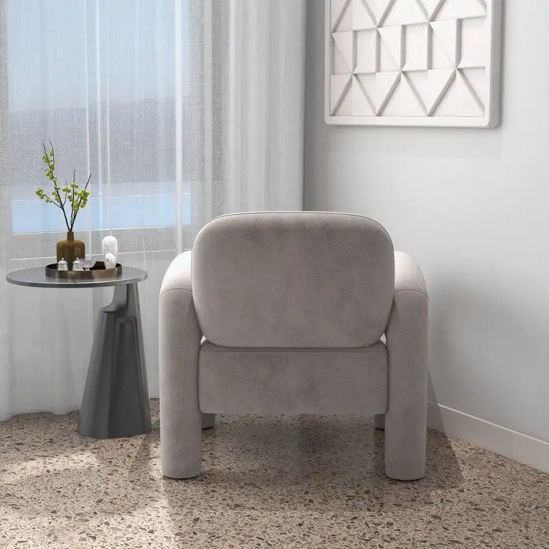 Mid-Century Modern Velvet Upholstered Accent Chair for Living Room