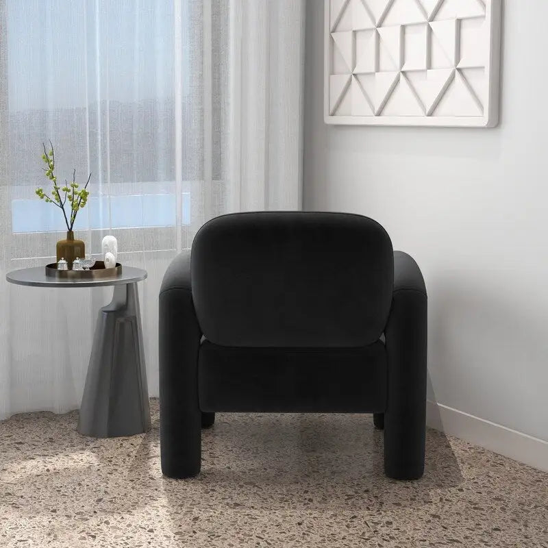 Mid-Century Modern Velvet Upholstered Accent Chair for Living Room