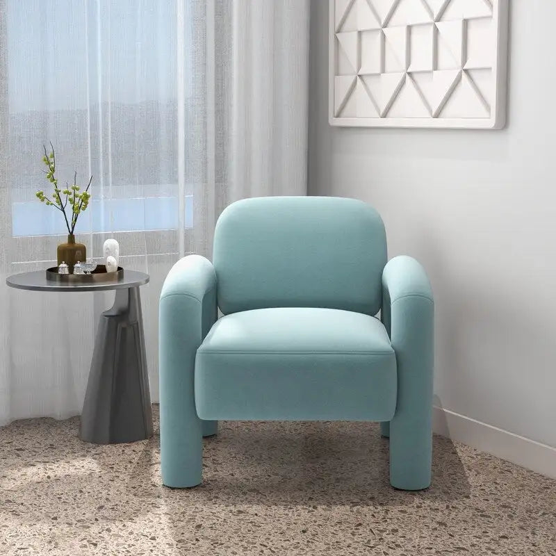 Mid-Century Modern Velvet Upholstered Accent Chair for Living Room