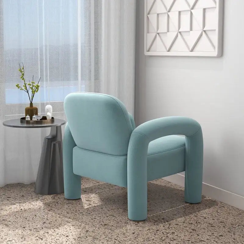 Mid-Century Modern Velvet Upholstered Accent Chair for Living Room