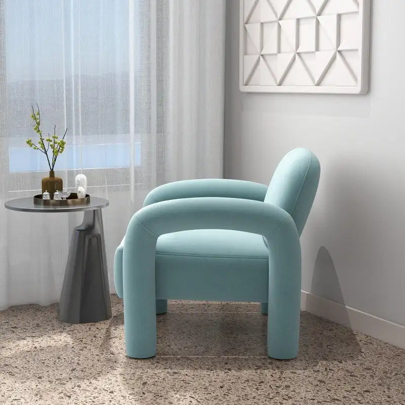 Mid-Century Modern Velvet Upholstered Accent Chair for Living Room