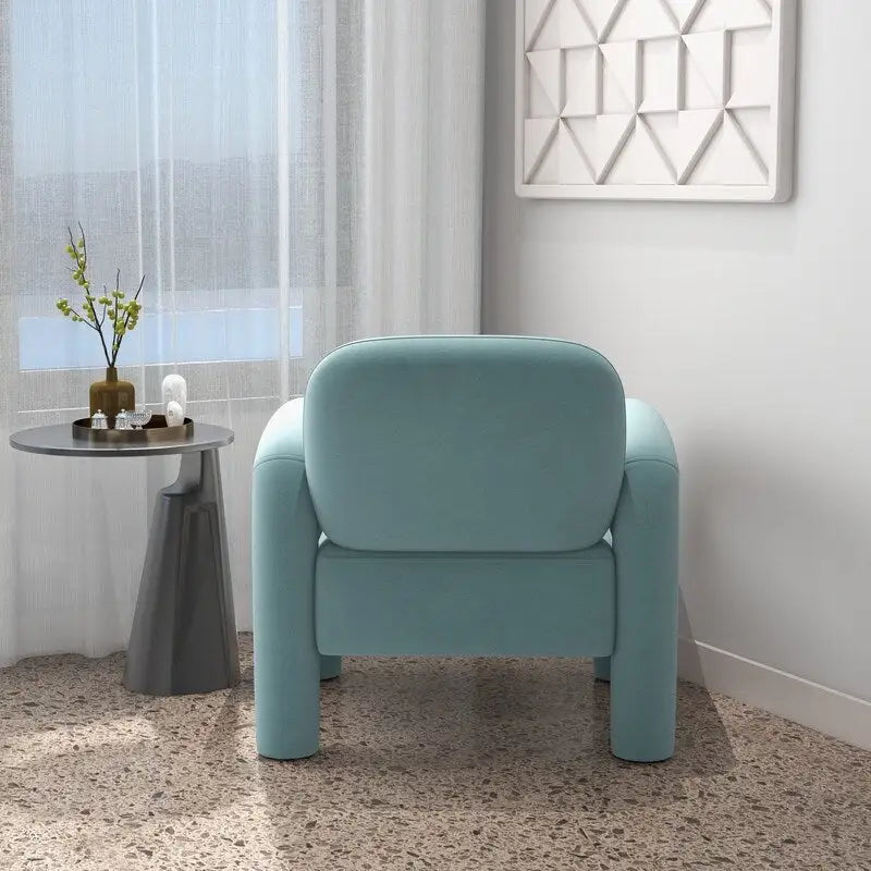 Mid-Century Modern Velvet Upholstered Accent Chair for Living Room