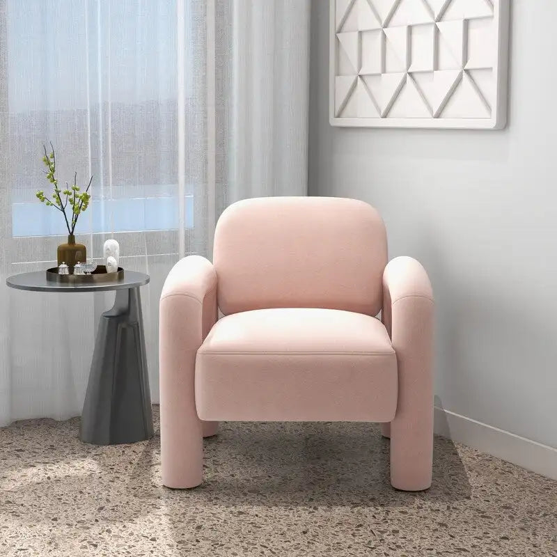 Mid-Century Modern Velvet Upholstered Accent Chair for Living Room
