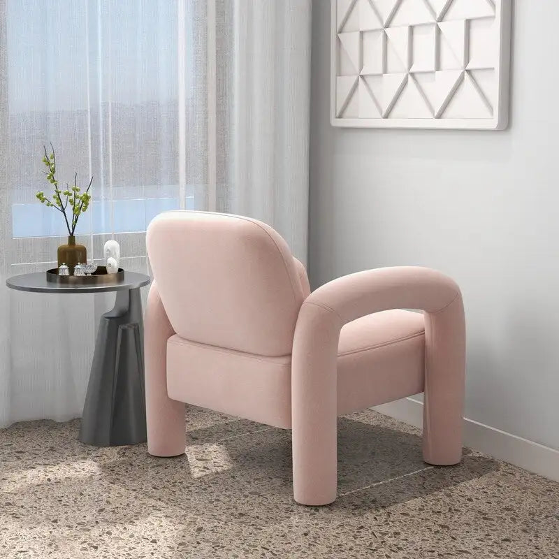 Mid-Century Modern Velvet Upholstered Accent Chair for Living Room