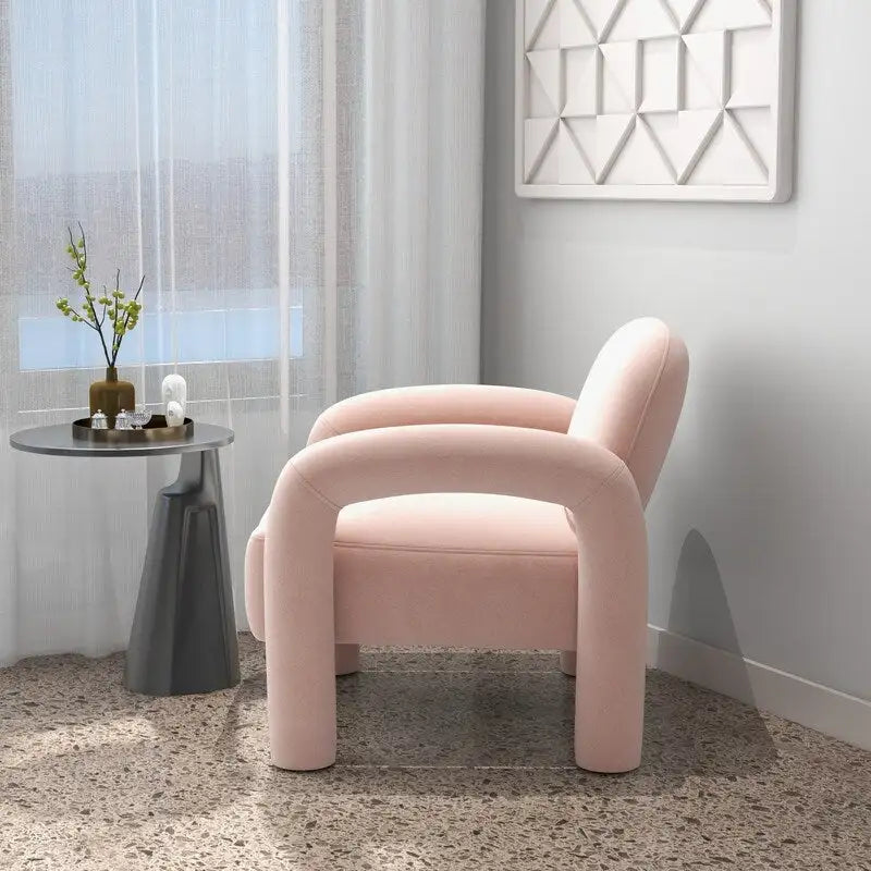 Mid-Century Modern Velvet Upholstered Accent Chair for Living Room