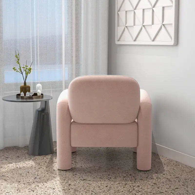 Mid-Century Modern Velvet Upholstered Accent Chair for Living Room