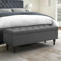 Tufted Storage Bench, Upholstered Ottoman with Storage - 50.8 W X 17.1 D X 18.3 H