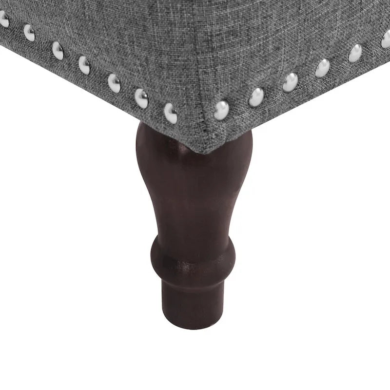 Tufted Storage Bench, Upholstered Ottoman with Storage - 50.8 W X 17.1 D X 18.3 H