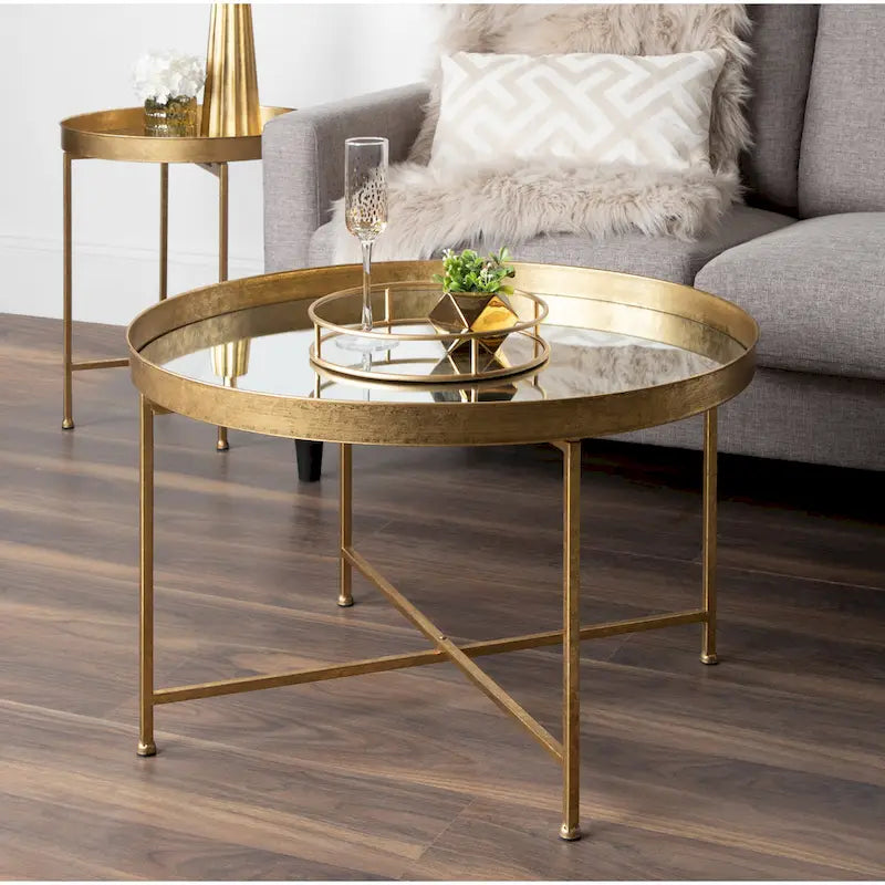 Round Metal Side Table - 18.25x18.25x22
