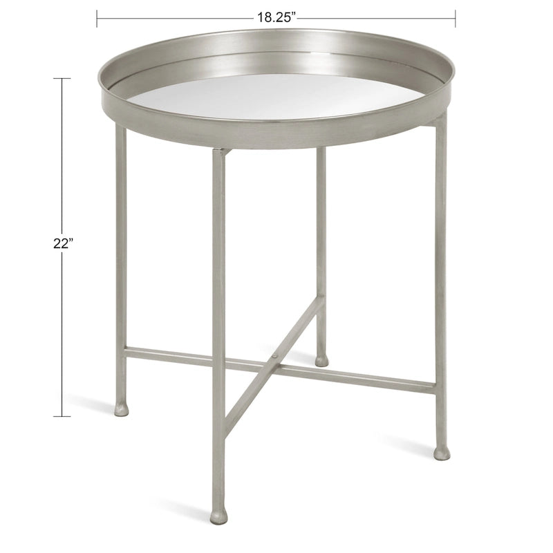 Round Metal Side Table - 18.25x18.25x22