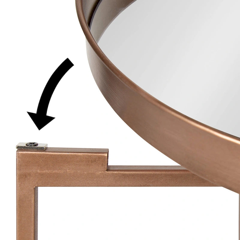 Round Metal Side Table - 18.25x18.25x22