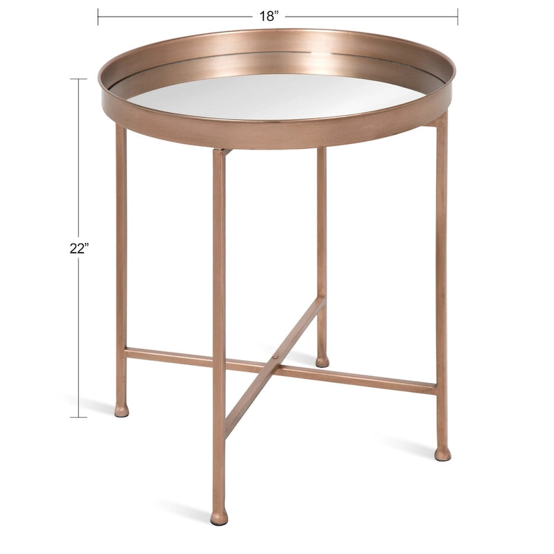 Round Metal Side Table - 18.25x18.25x22