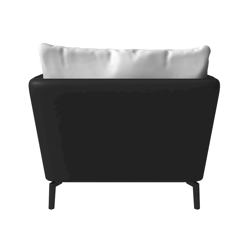 Modern Single-Seater Sofa in Upholstered PU Leather with Metal Legs for Living Room Accent Chair