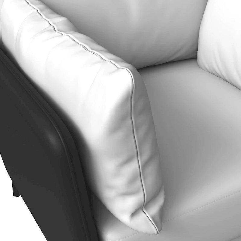 Modern Single-Seater Sofa in Upholstered PU Leather with Metal Legs for Living Room Accent Chair