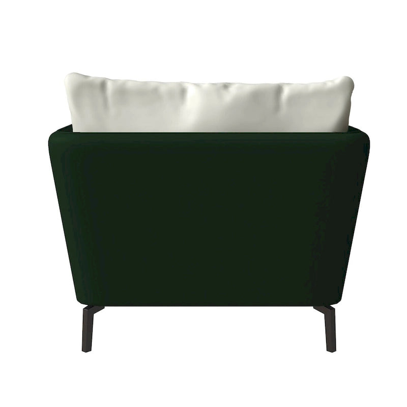 Modern Single-Seater Sofa in Upholstered PU Leather with Metal Legs for Living Room Accent Chair