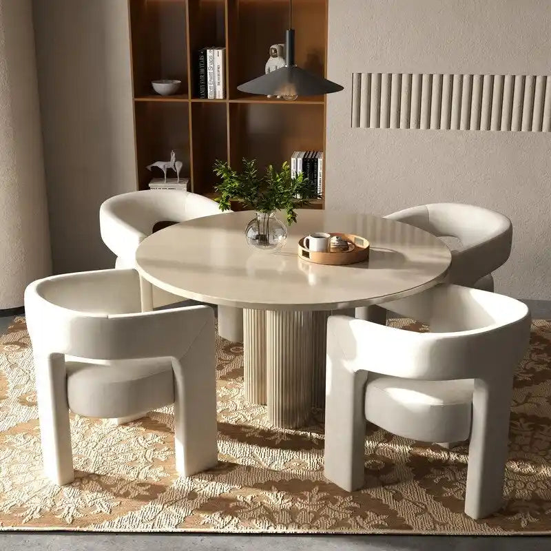 Modern Glam Velvet Upholstered Dining Chair, Open-Back Accent Chair Set of 4