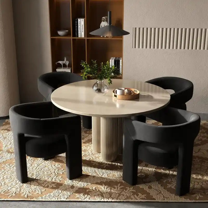 Modern Glam Velvet Upholstered Dining Chair, Open-Back Accent Chair Set of 4
