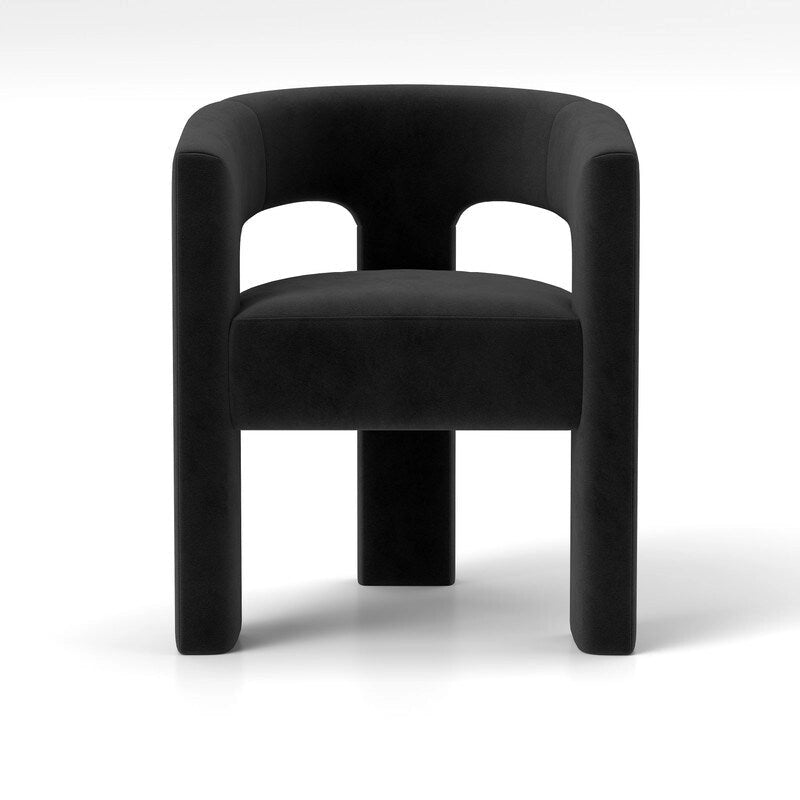 Modern Glam Velvet Upholstered Dining Chair, Open-Back Accent Chair Set of 4