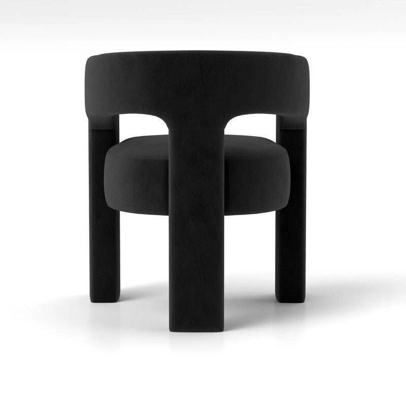 Modern Glam Velvet Upholstered Dining Chair, Open-Back Accent Chair Set of 4