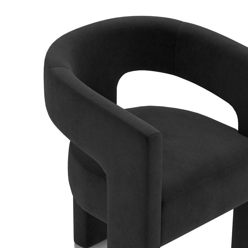 Modern Glam Velvet Upholstered Dining Chair, Open-Back Accent Chair Set of 4
