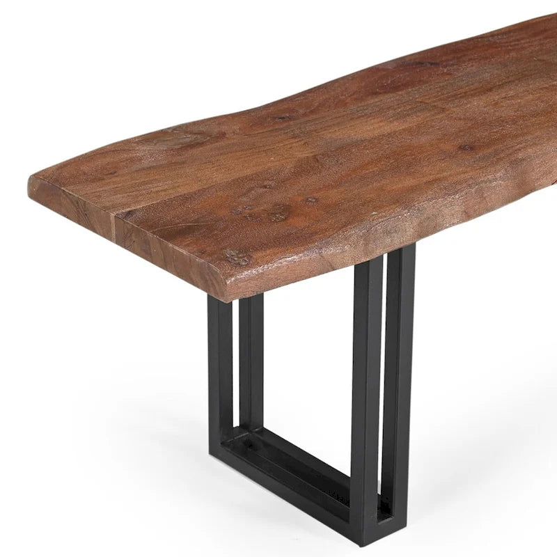 Solid Wood Dining Bench - Brown
