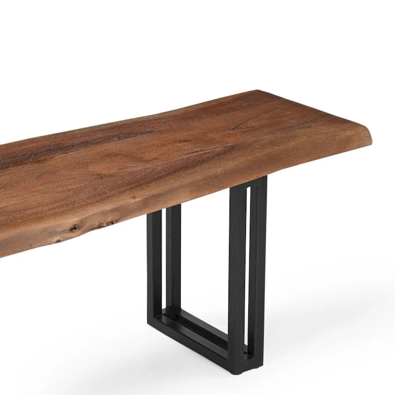 Solid Wood Dining Bench - Brown