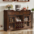 Farmhouse Sideboard Buffet with Wine Racks Storage Bar Cabinet with Drawers